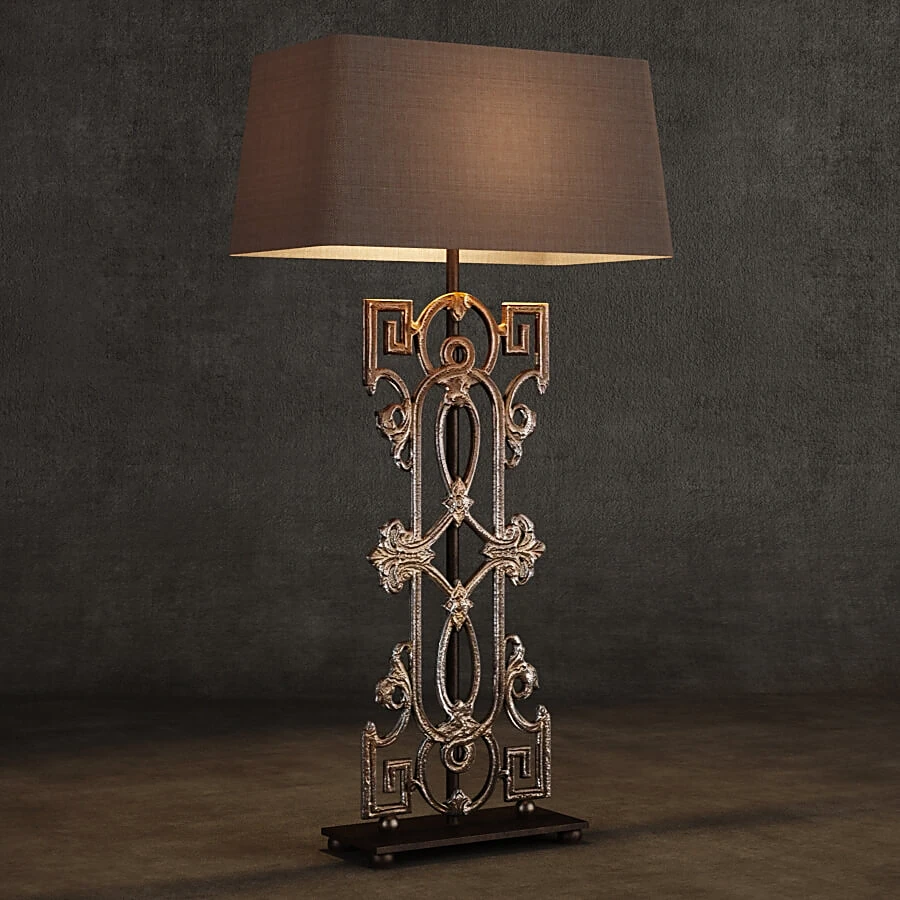 Table lamp with Ornate Metal Base