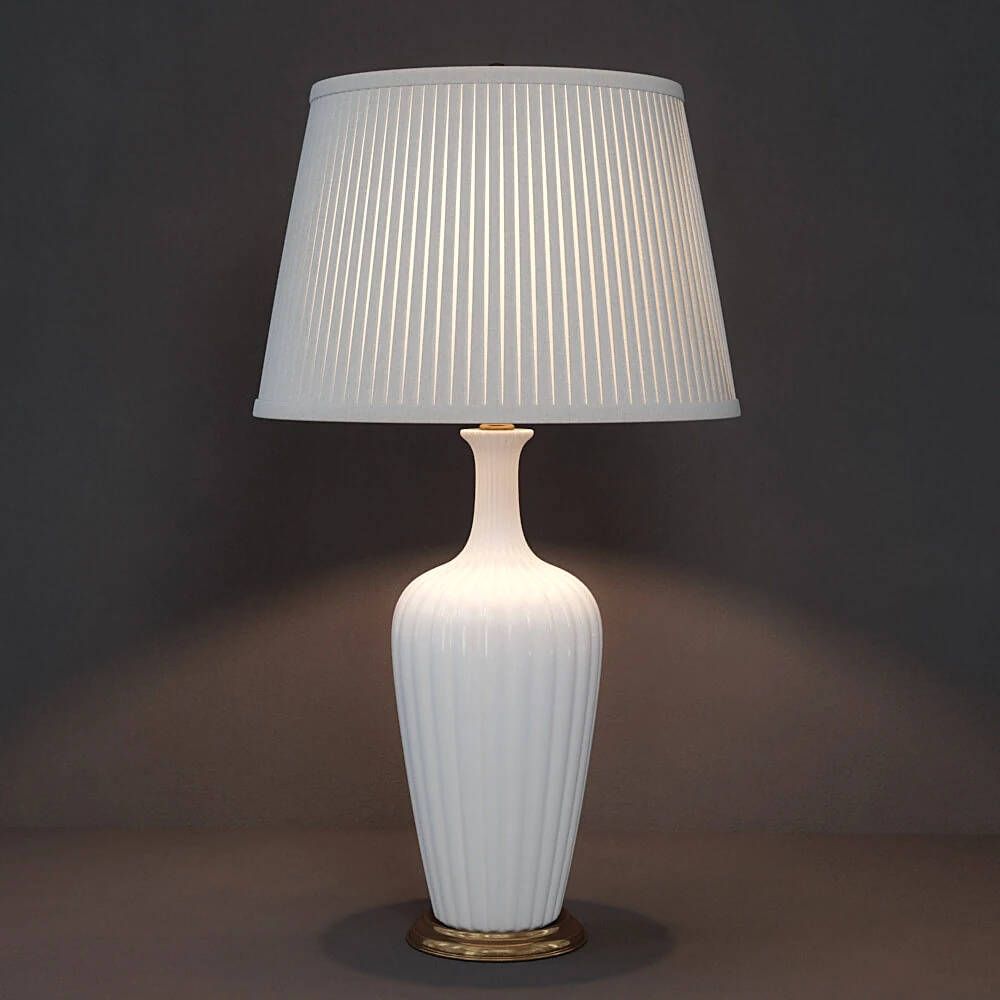 Classic White Ribbed Table Lamp