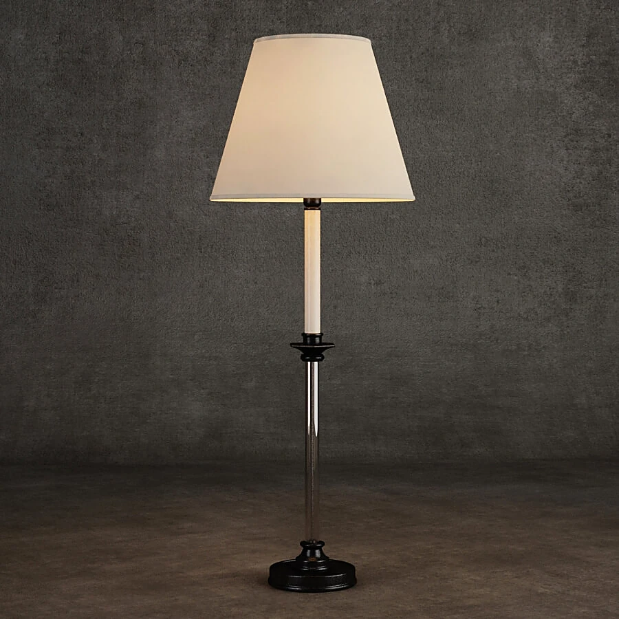 Floor lamp with Tapered Shade and Clear Column