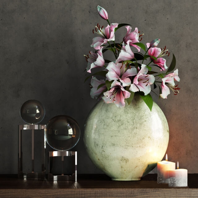 Нарисованная ваза с цветами