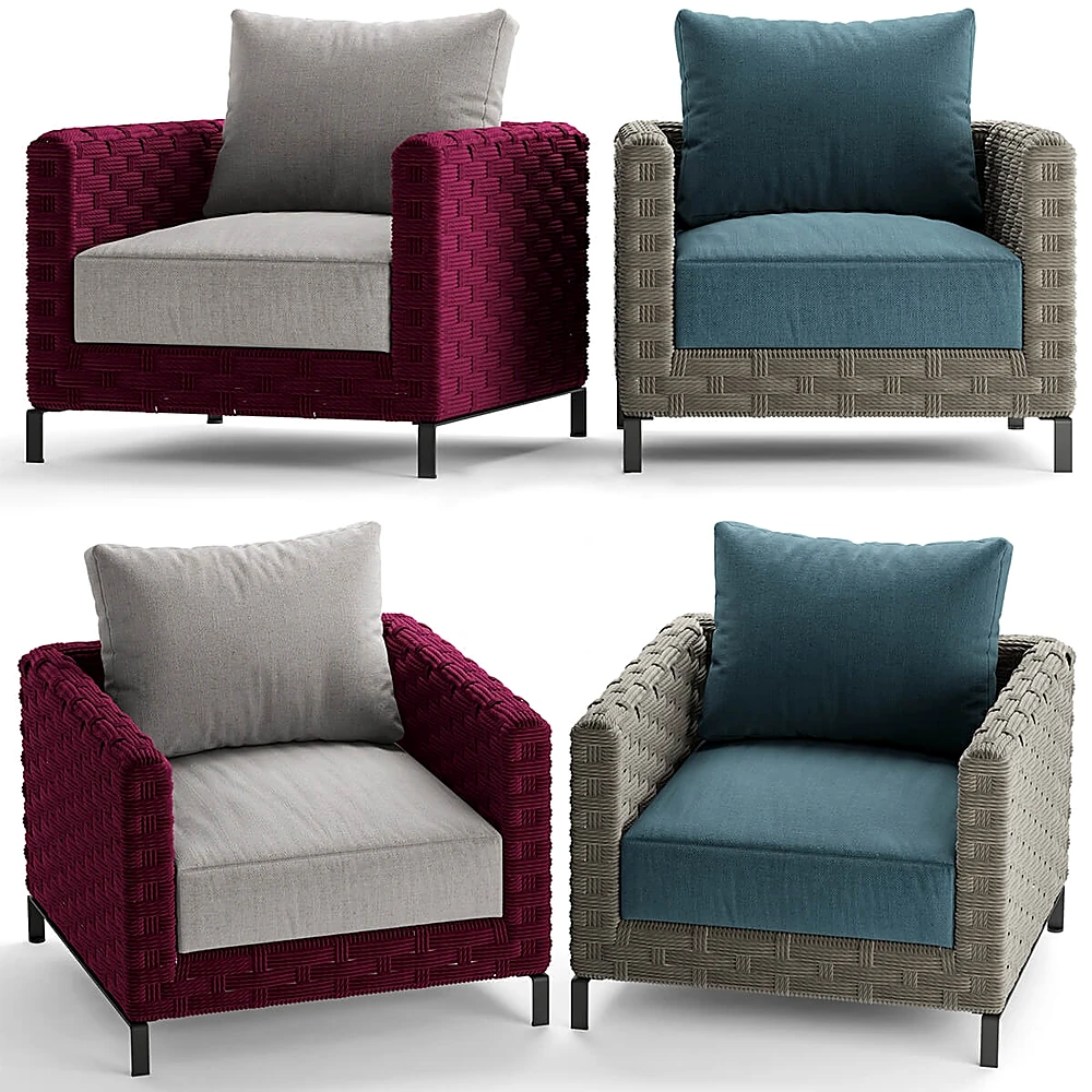 Armchair Ray Outdoor Natural 2 by B&B Italia
