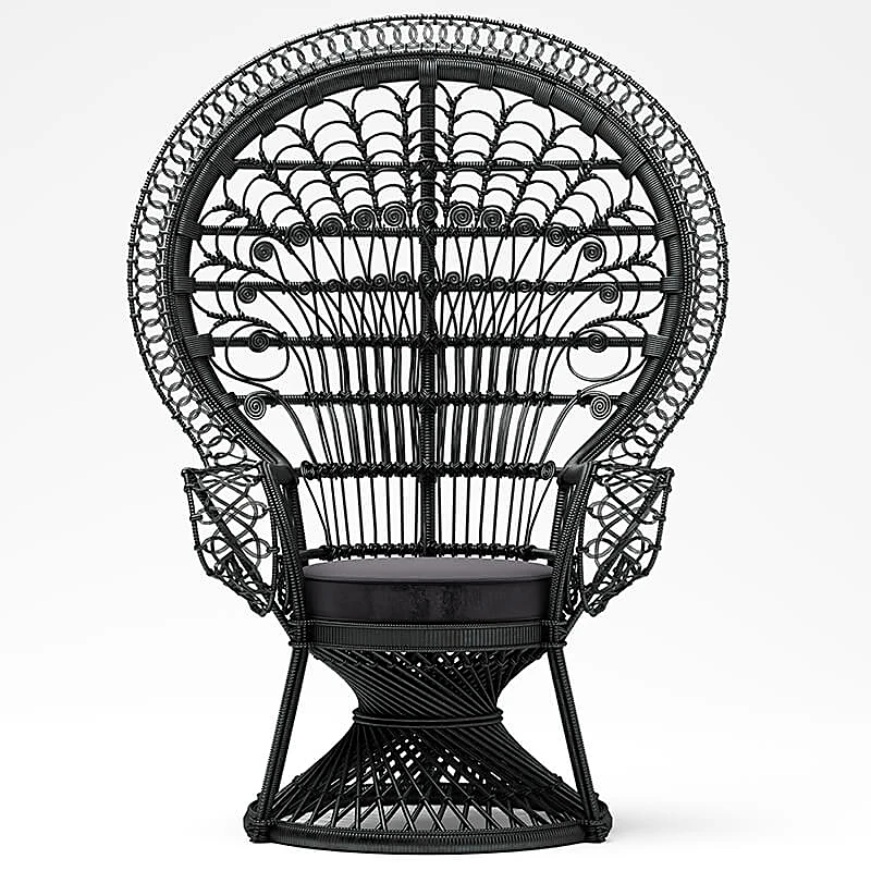 Armchair with Woven Rattan Peacock Style (2)
