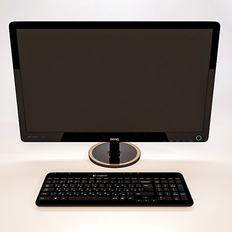 Monitor and Keyboard Set by BENQ and Logitech