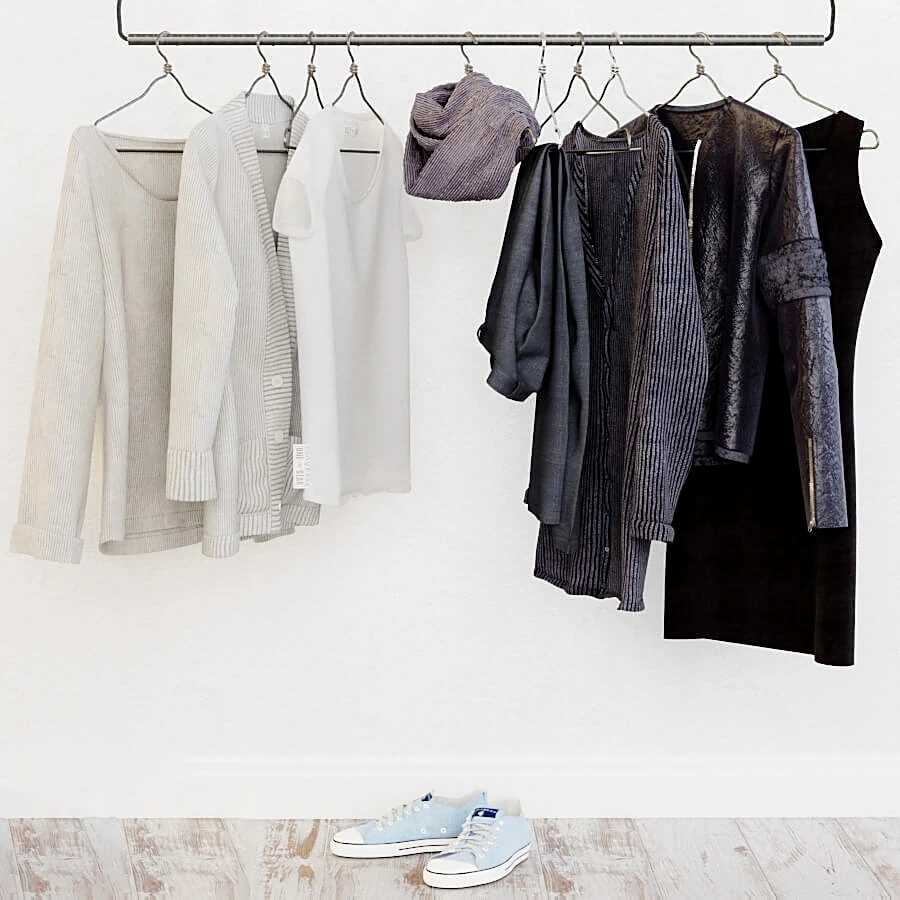 Open Wardrobe System for Scandinavian Interior