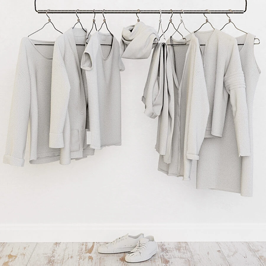 Open Wardrobe System for Scandinavian Interior (3)