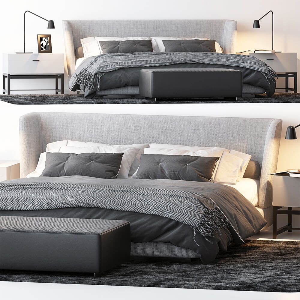 furniture – Bed by Minotti 6325 3ds Max - thumbnail 1