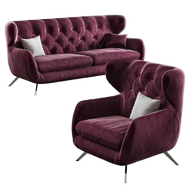 Sofa and Armchair Set Sixty by 3C Candy