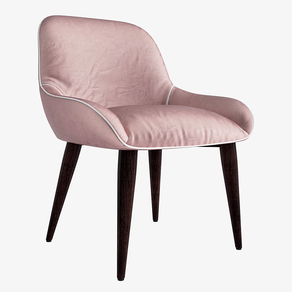Armchair with Pink Velvet Upholstery (2)