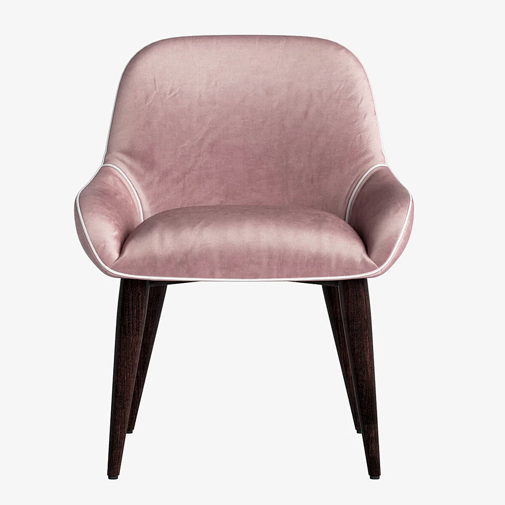 Armchair with Pink Velvet Upholstery (3)