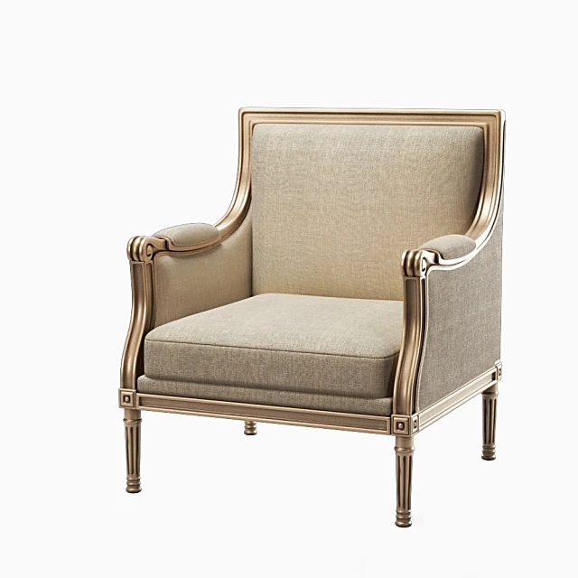 Classic Armchair with Gilded Frame