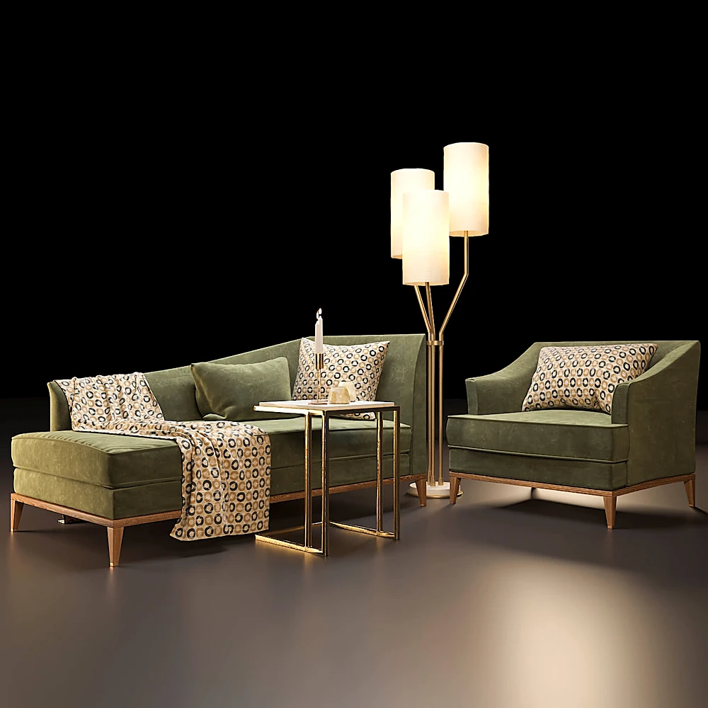 Modern Green Velvet Furniture Set
