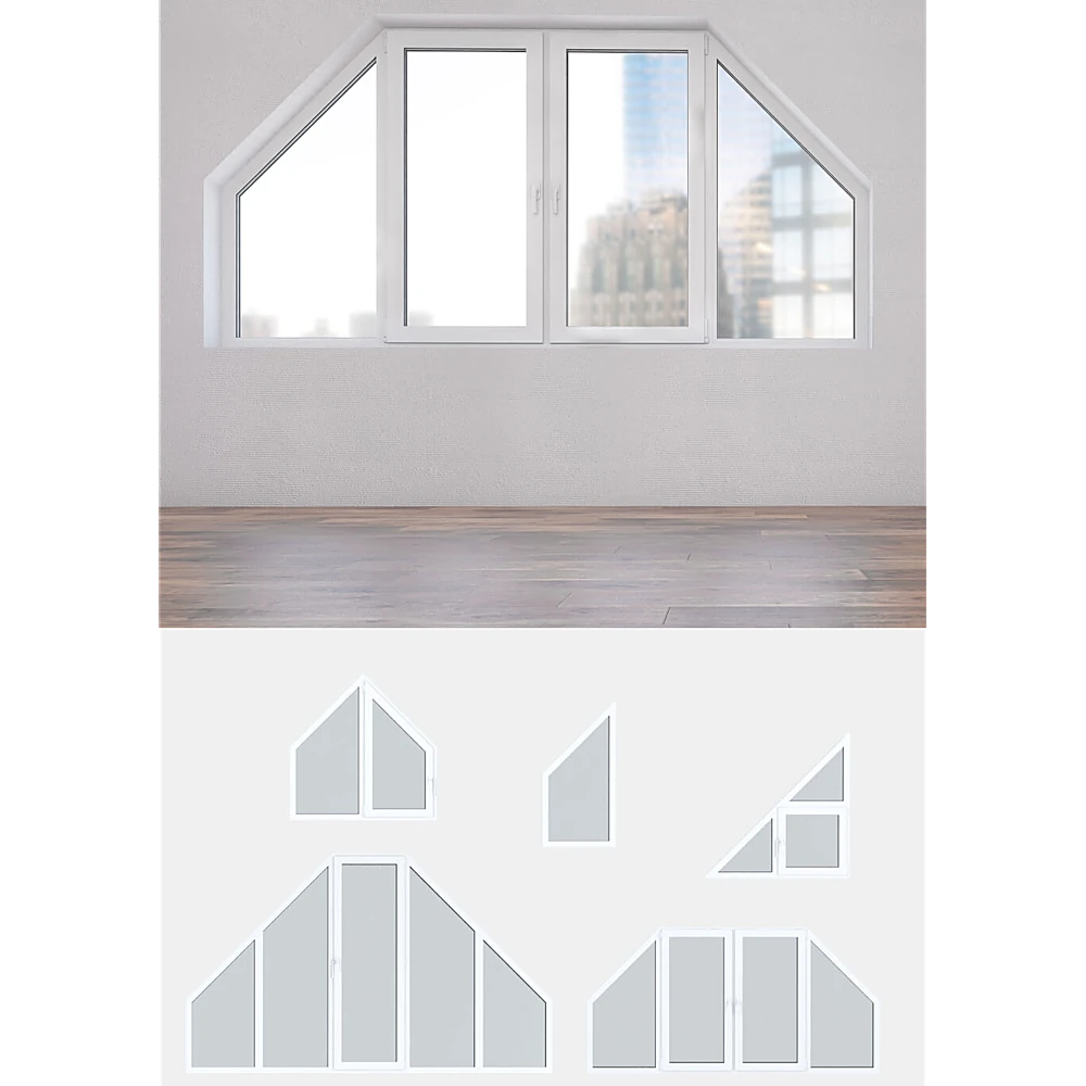 Plastic Window Set with Geometric Shapes