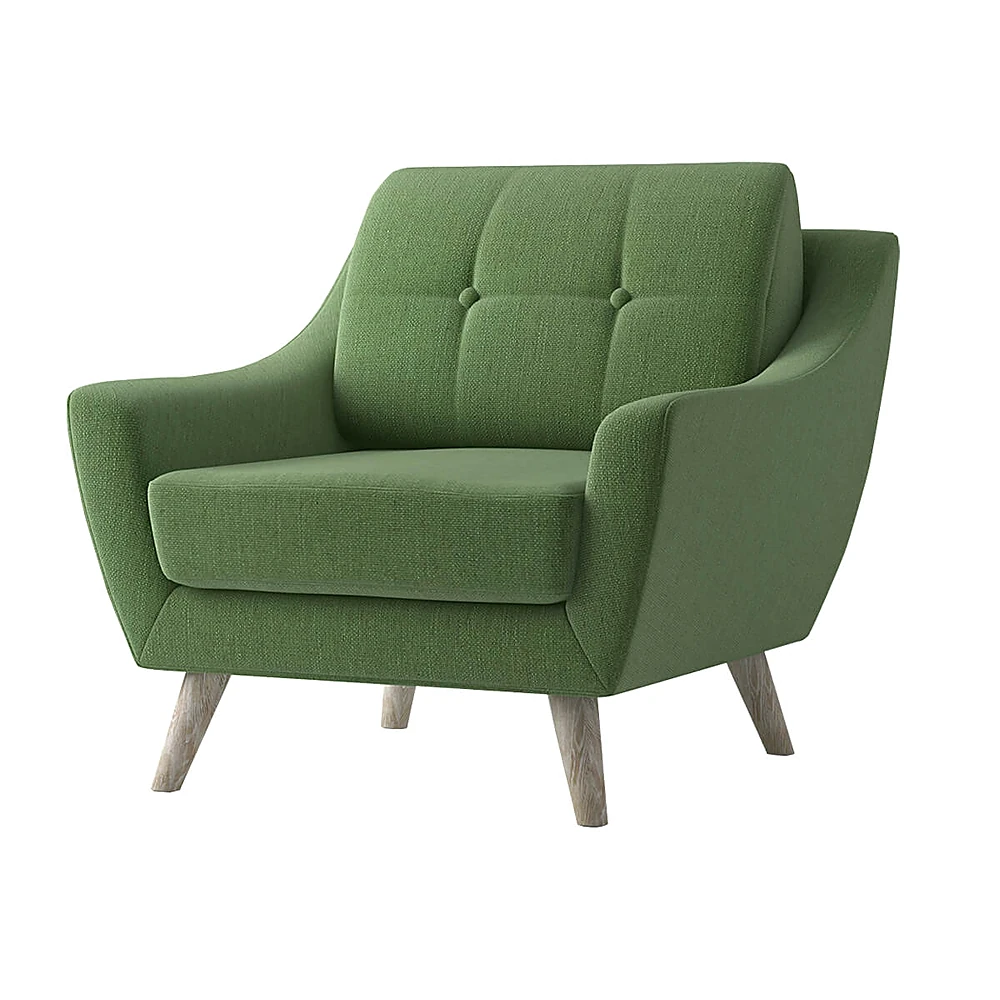 Green Fabric 2-Seater Sofa with Button Tufting (2)