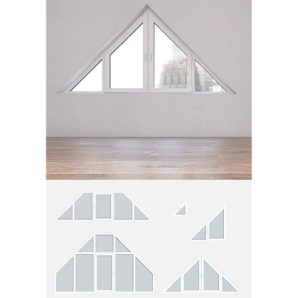 Modern Triangular Plastic Windows Set