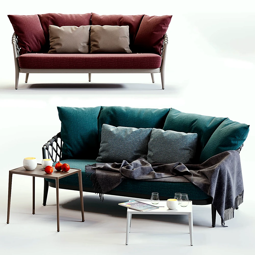 Sofa Erica blue and red by B&B Italia