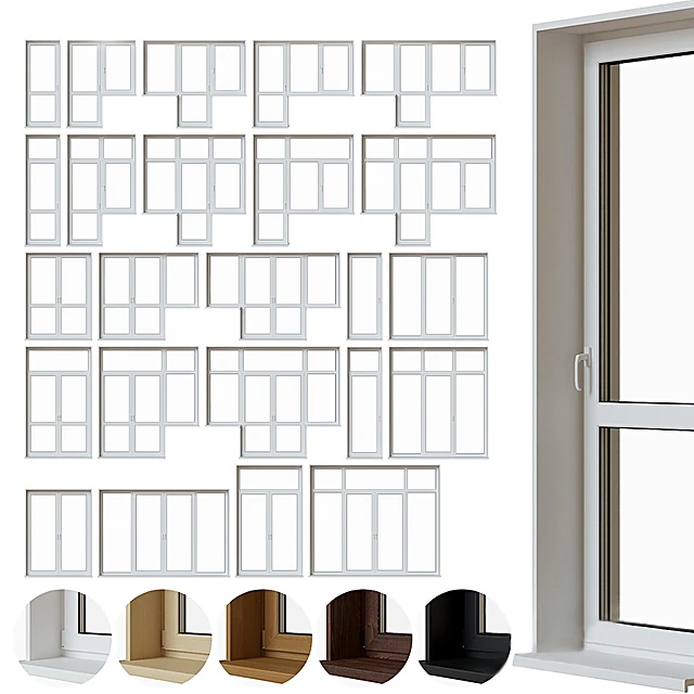 Plastic Balcony Doors Set with Multiple Configurations