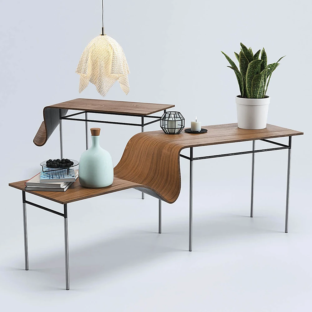Decorative Set Onda tables and Ghost light by Cozistudio