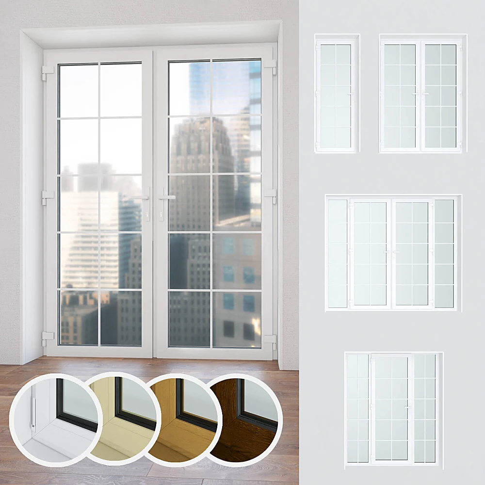 Plastic Window Set with Grid Pattern