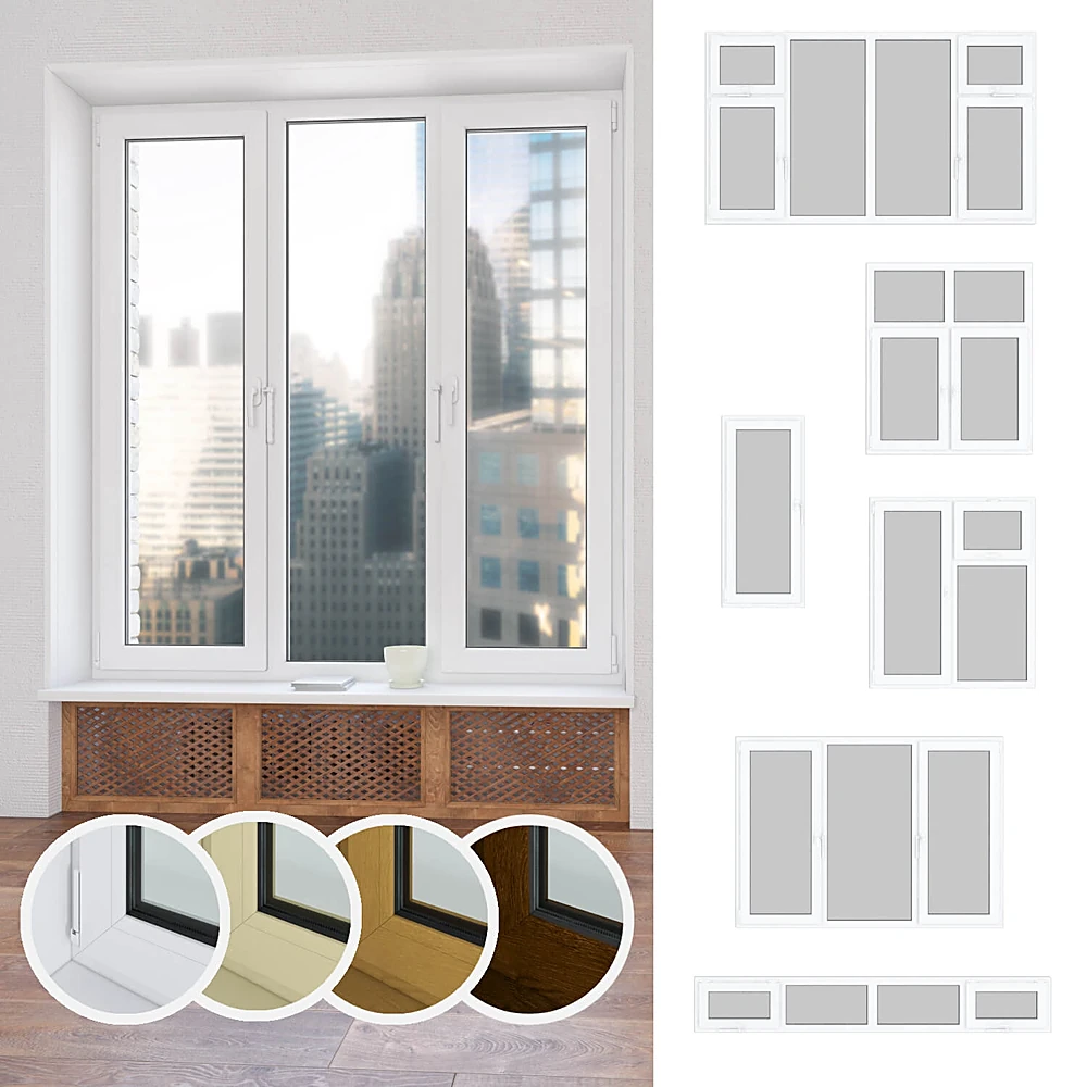 Set of Plastic Windows with Multiple Configurations