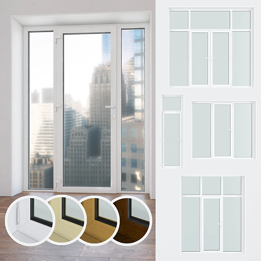 Set of Plastic Windows and Doors with Multiple Configurations