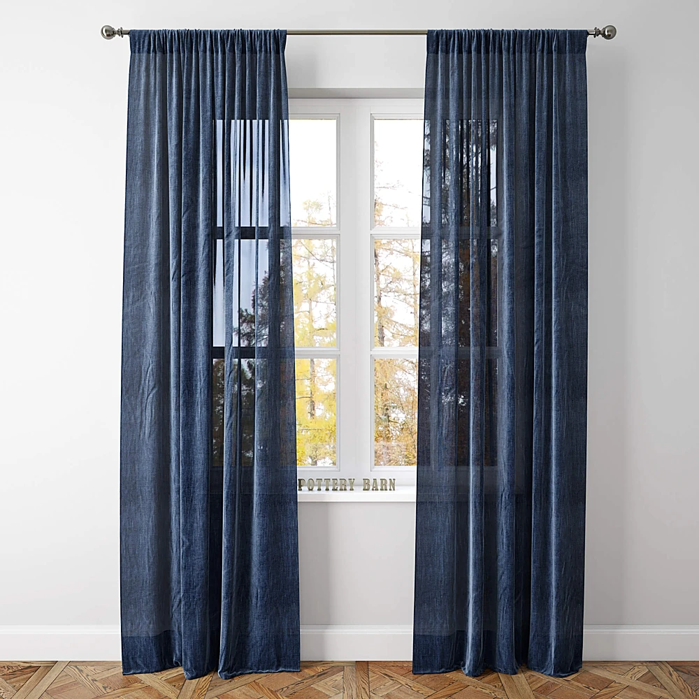 Sheer Drape Belgain Flax Linen by Pottery Barn