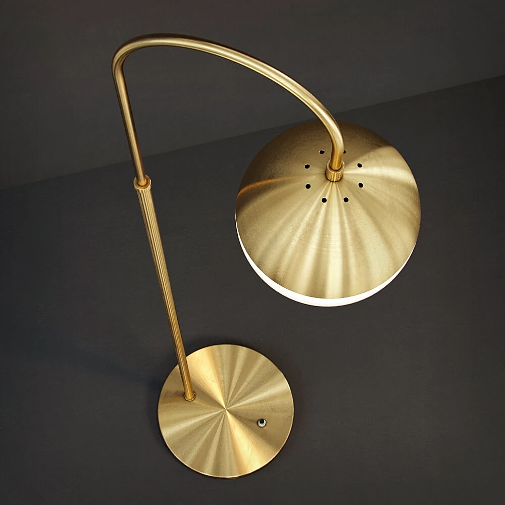 Modern Brass Floor Lamp with Spherical Shade (2)