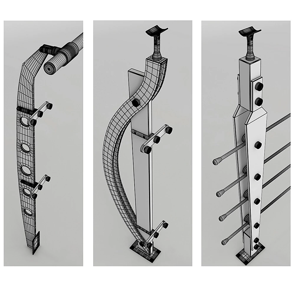 Modern Metal and Glass Staircase Balusters (2)