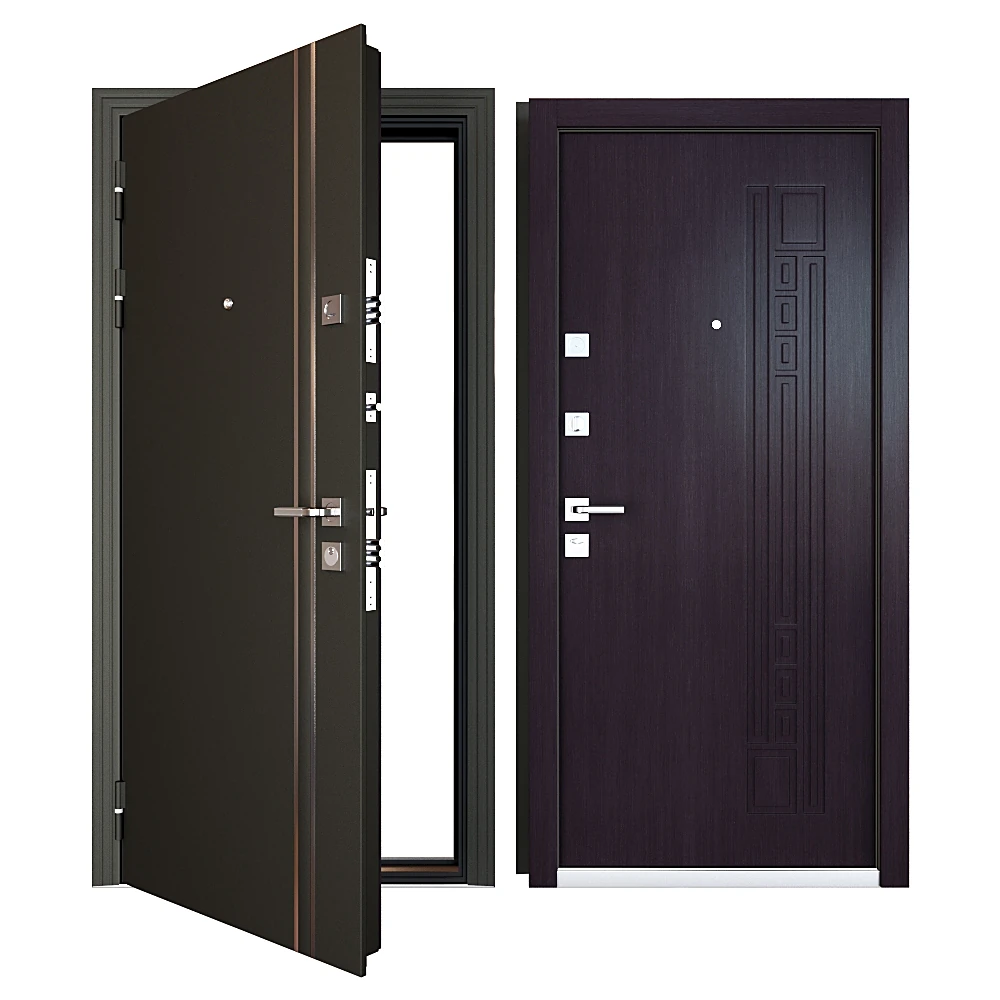 Entrance Metal Door with Geometric Pattern