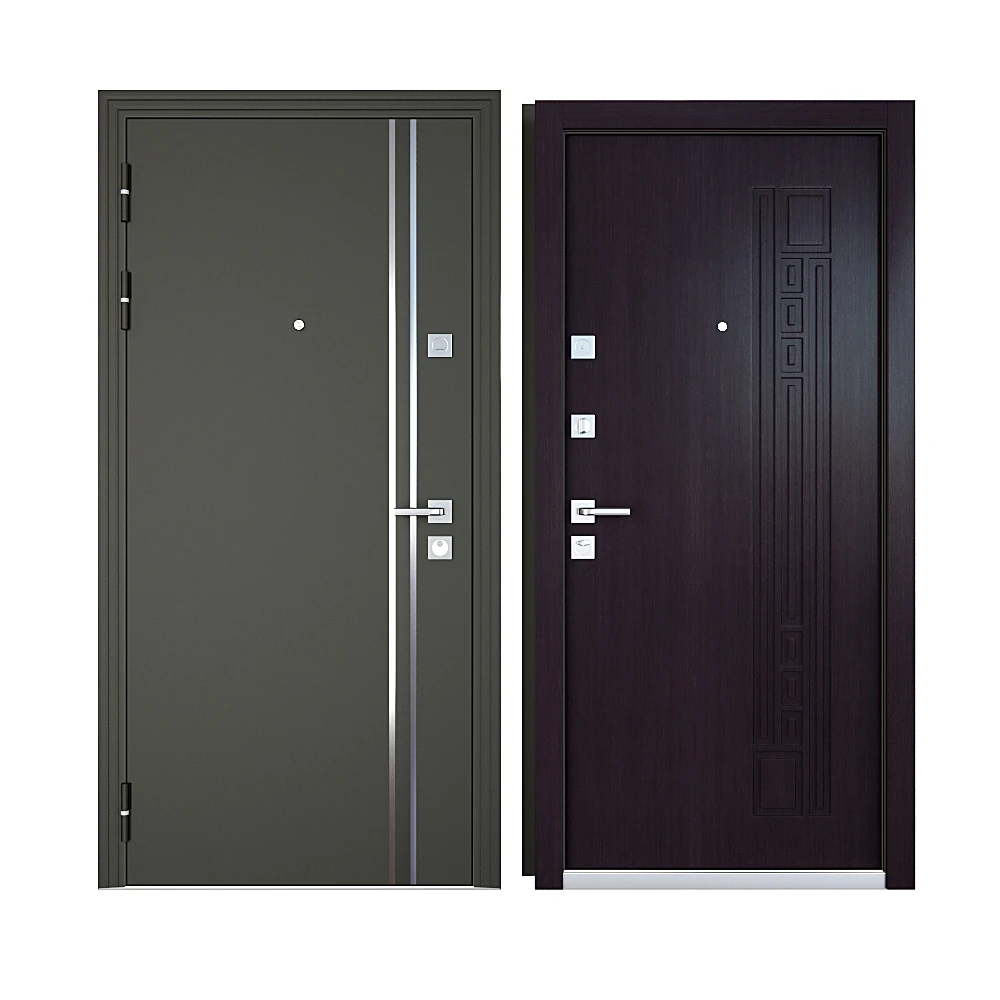 Entrance Metal Door with Geometric Pattern (3)