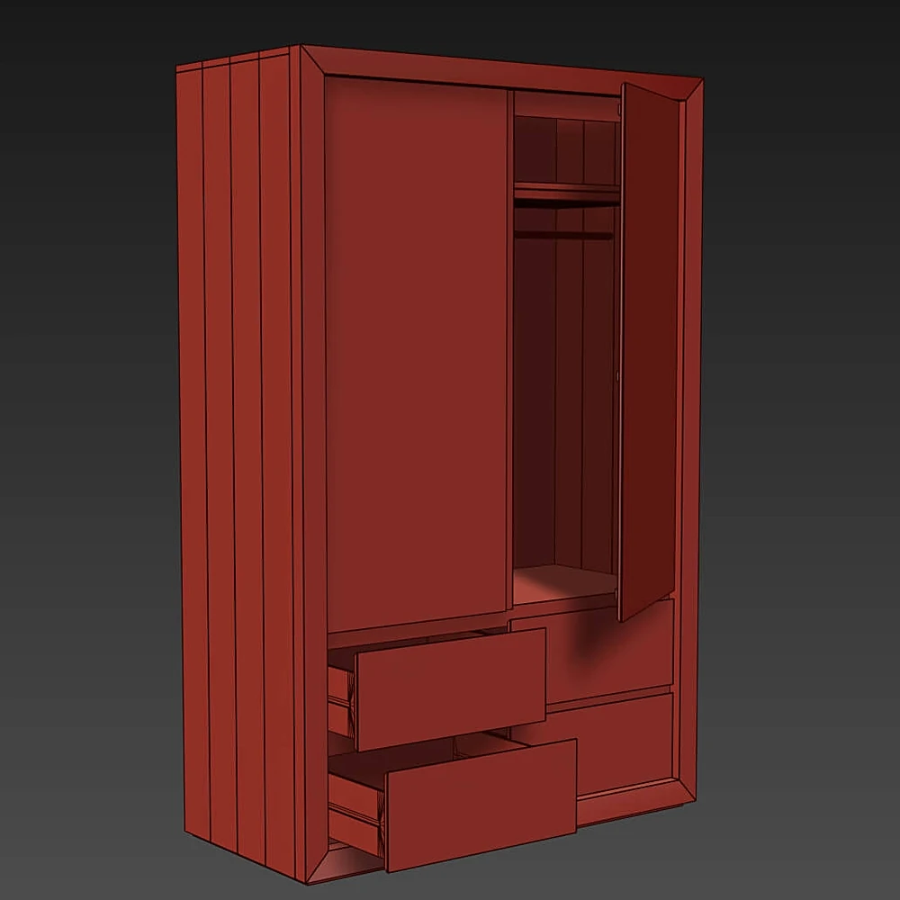 Reclaimed Russian Oak Armoire with Sliding Doors (3)