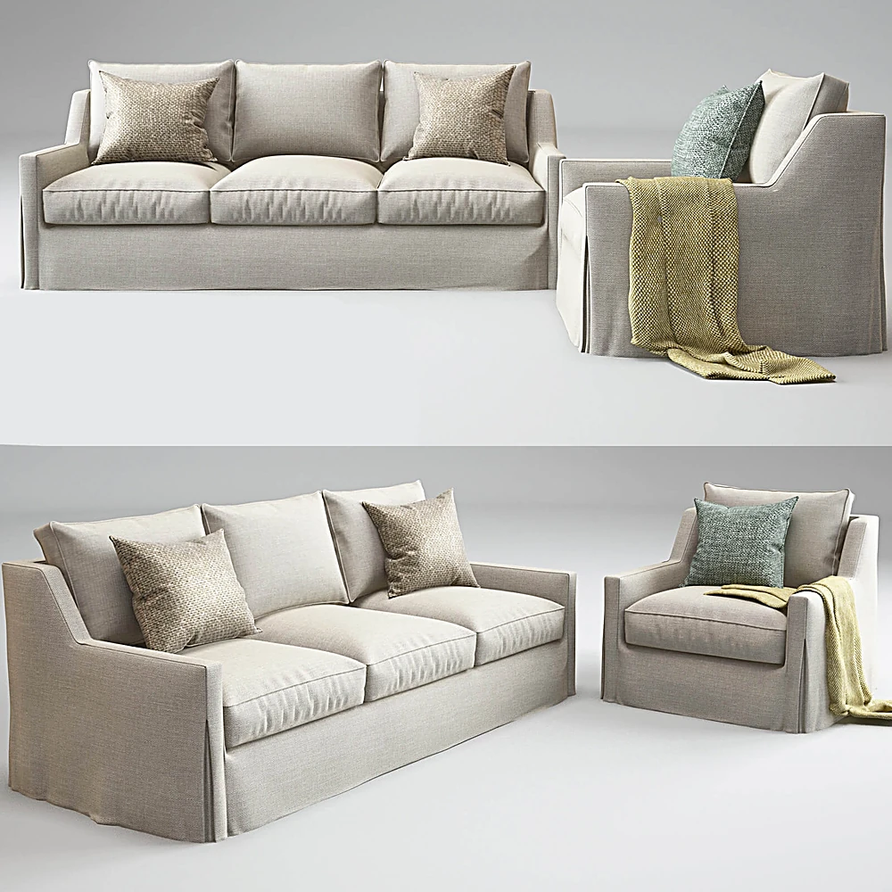 Sofa and Lounge Chair Set Tiburon by Baker