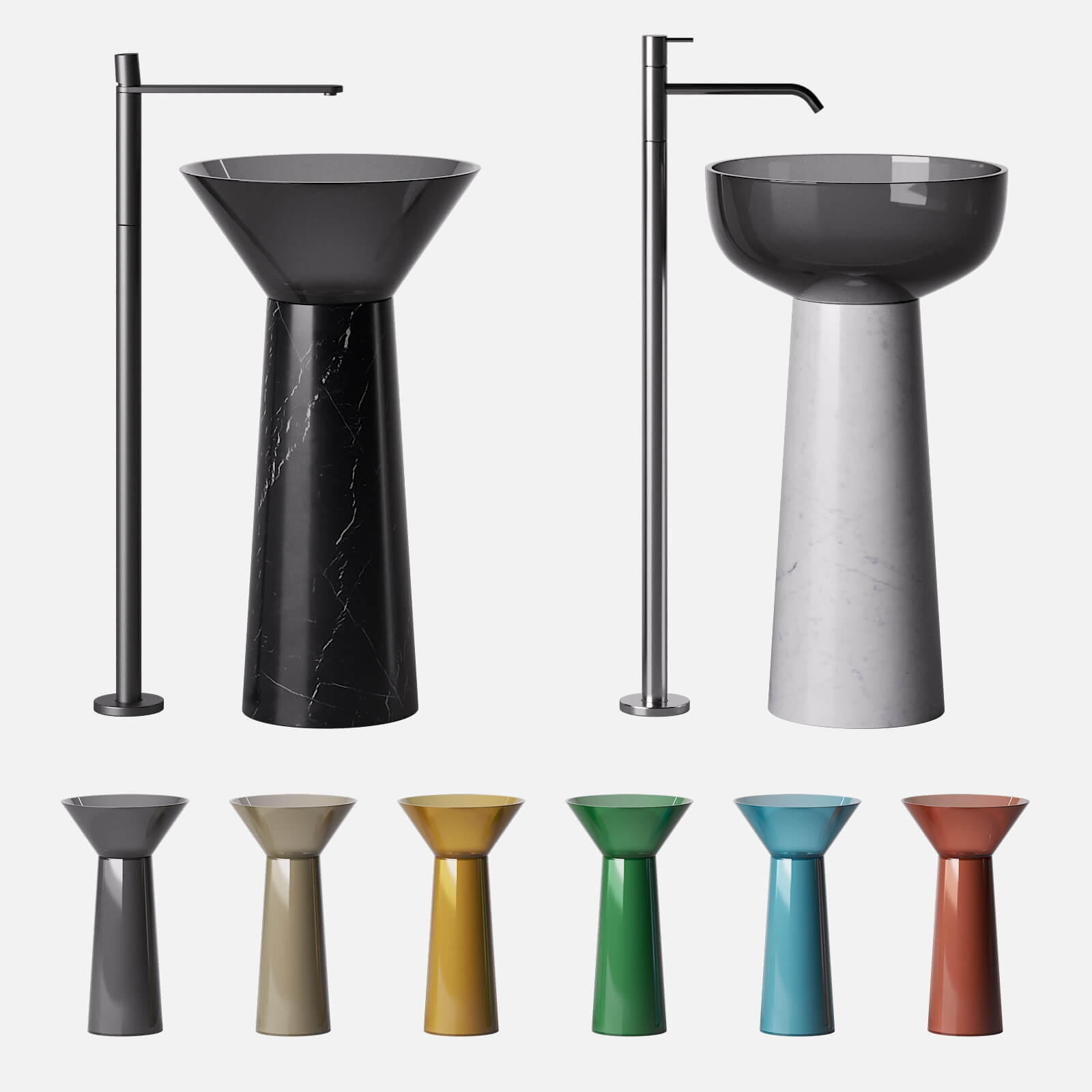 fossil Made a contract wall set of sinks and faucets Antonio Lupi Albume - download 3d model |  ZeelProject.com