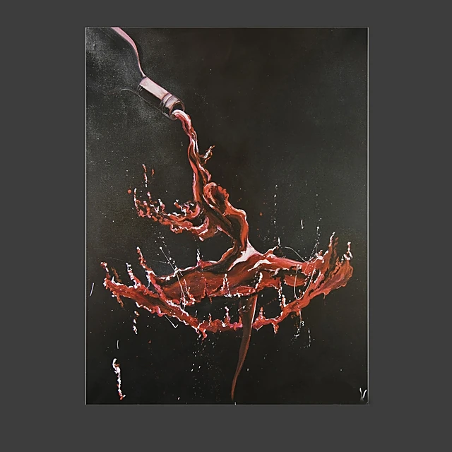 Painting with Abstract Wine Splash
