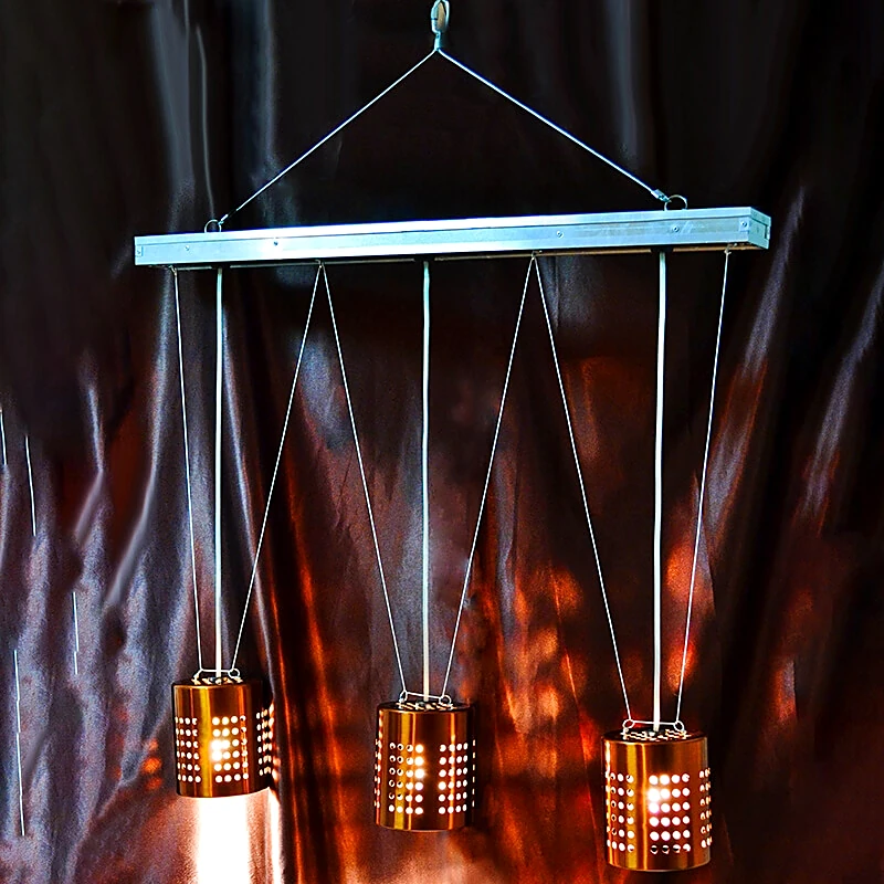 Ceiling Lamp with Perforated Shades and Industrial Style