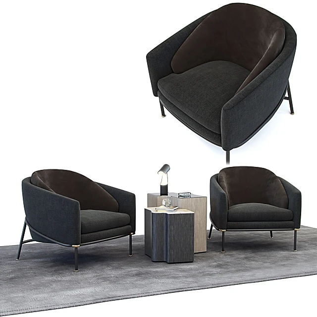 Armchair Fil Noir by Minotti