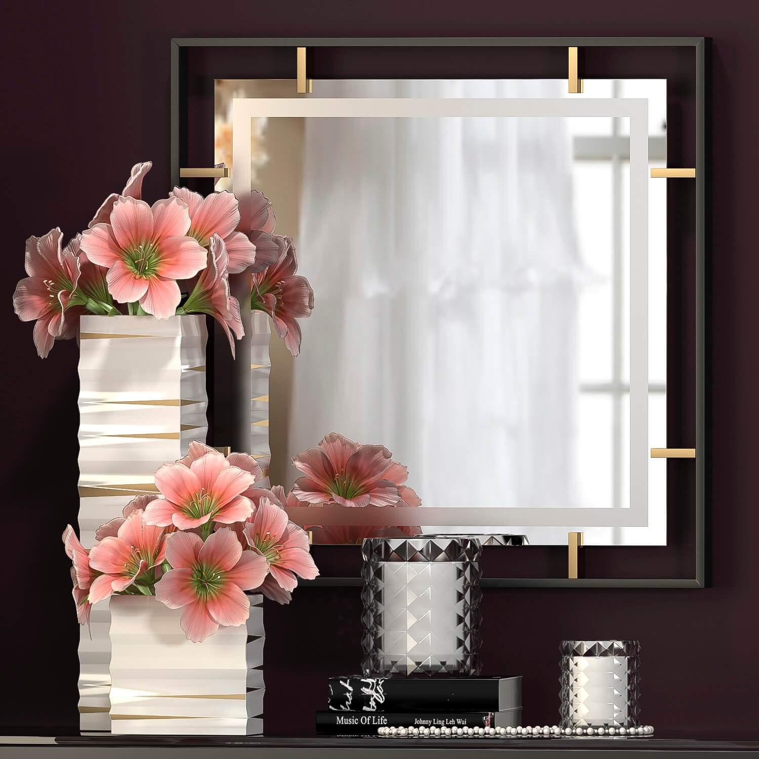 Mirror / Vases / Decorative set 1