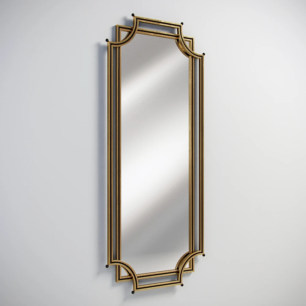 Decorative Wall Mirror with Ornate Gold Frame