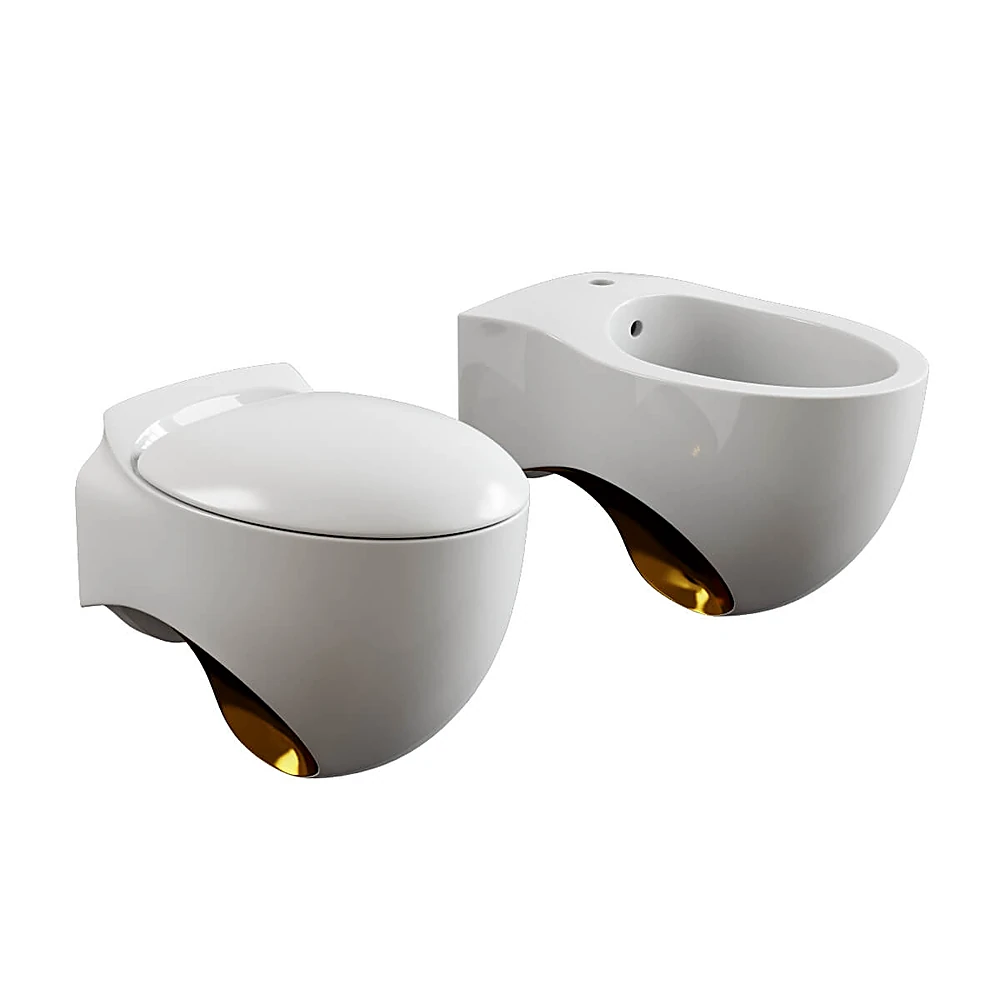 Toilet and Bidet Set Orizzonti Accent by Aet Italia