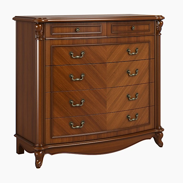 Classic Wooden Dresser with Antique Handles