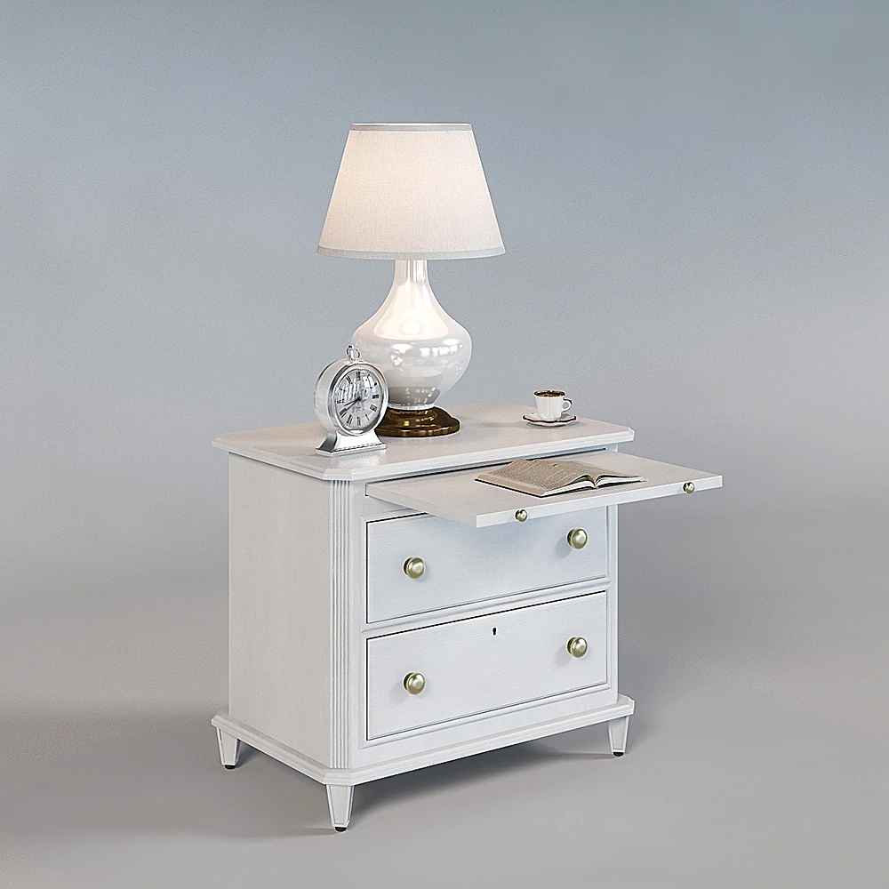 Classic Bedside Table with Pull-Out Shelf
