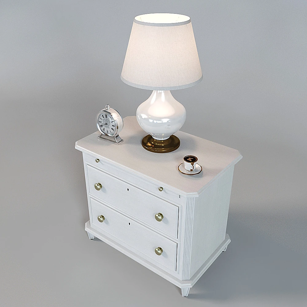 Classic Bedside Table with Pull-Out Shelf (2)