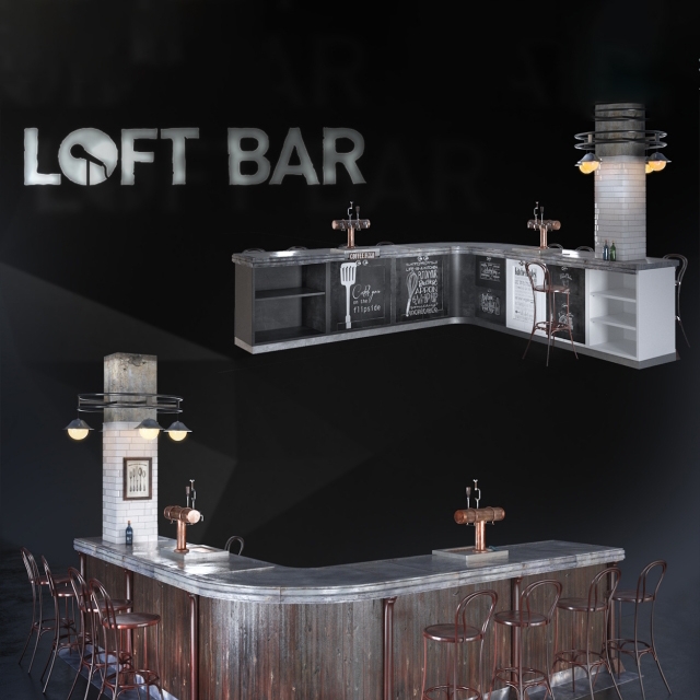 Bar Reception Bar Counter - Download the 3D Model (13374) | zeelproject.com