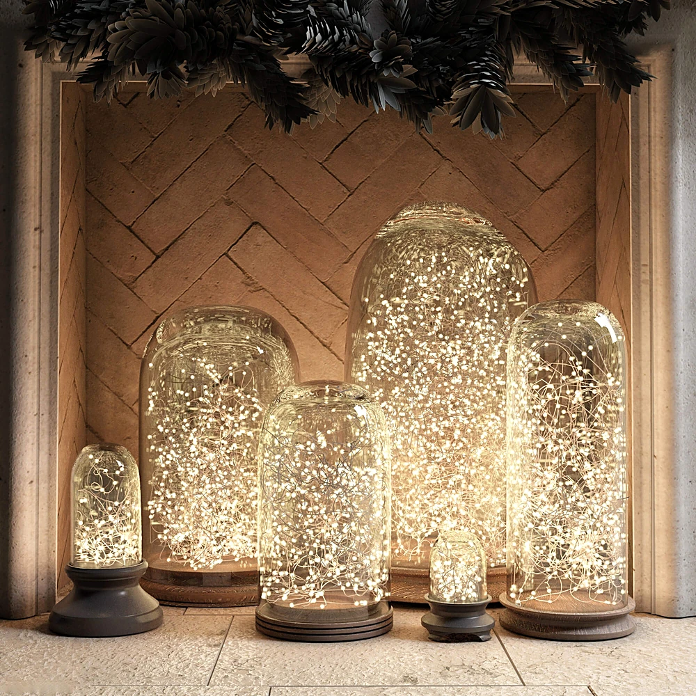 Table Lamp Set Glass Cloche Lights by RH