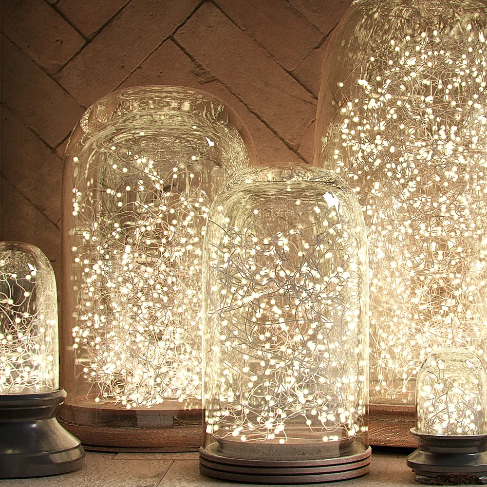 Table Lamp Set Glass Cloche Lights by RH (4)