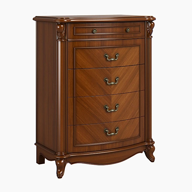 Classic Wooden Cabinet with Five Drawers