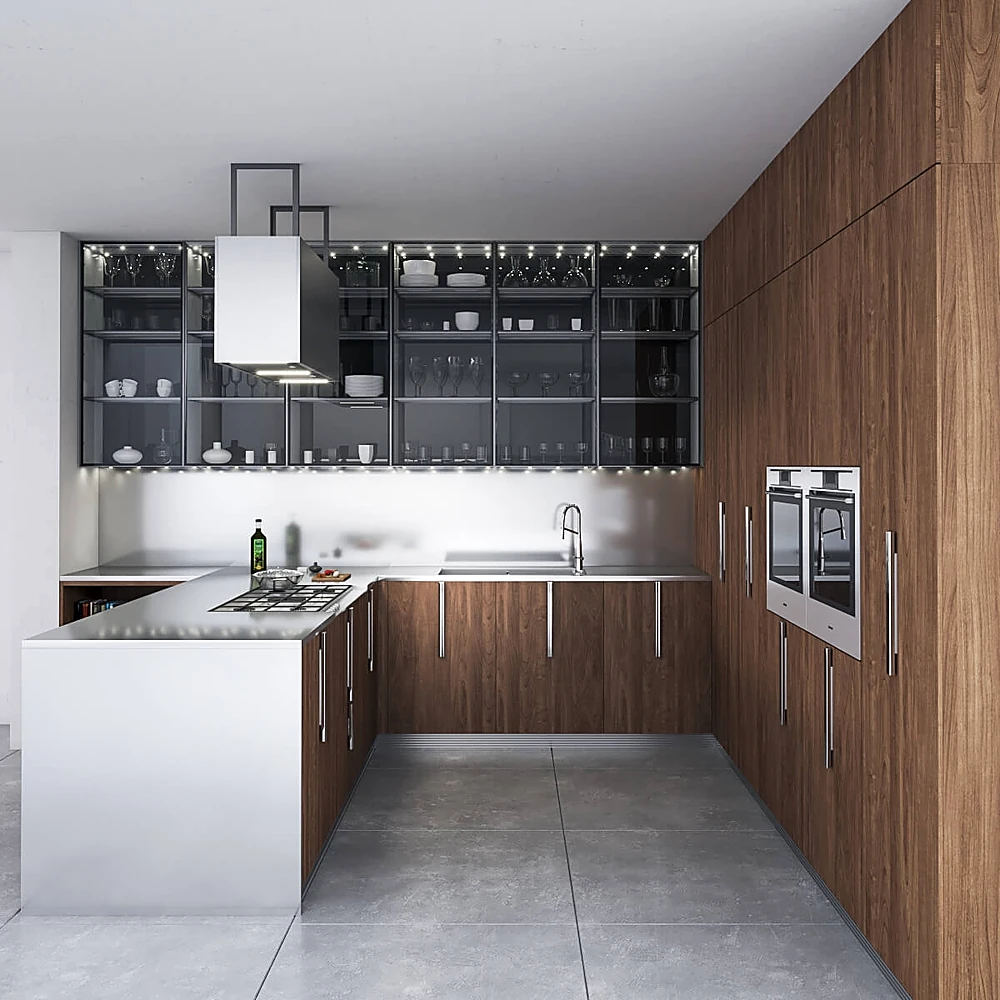 Modern Kitchen with Wood and Stainless Steel Elements