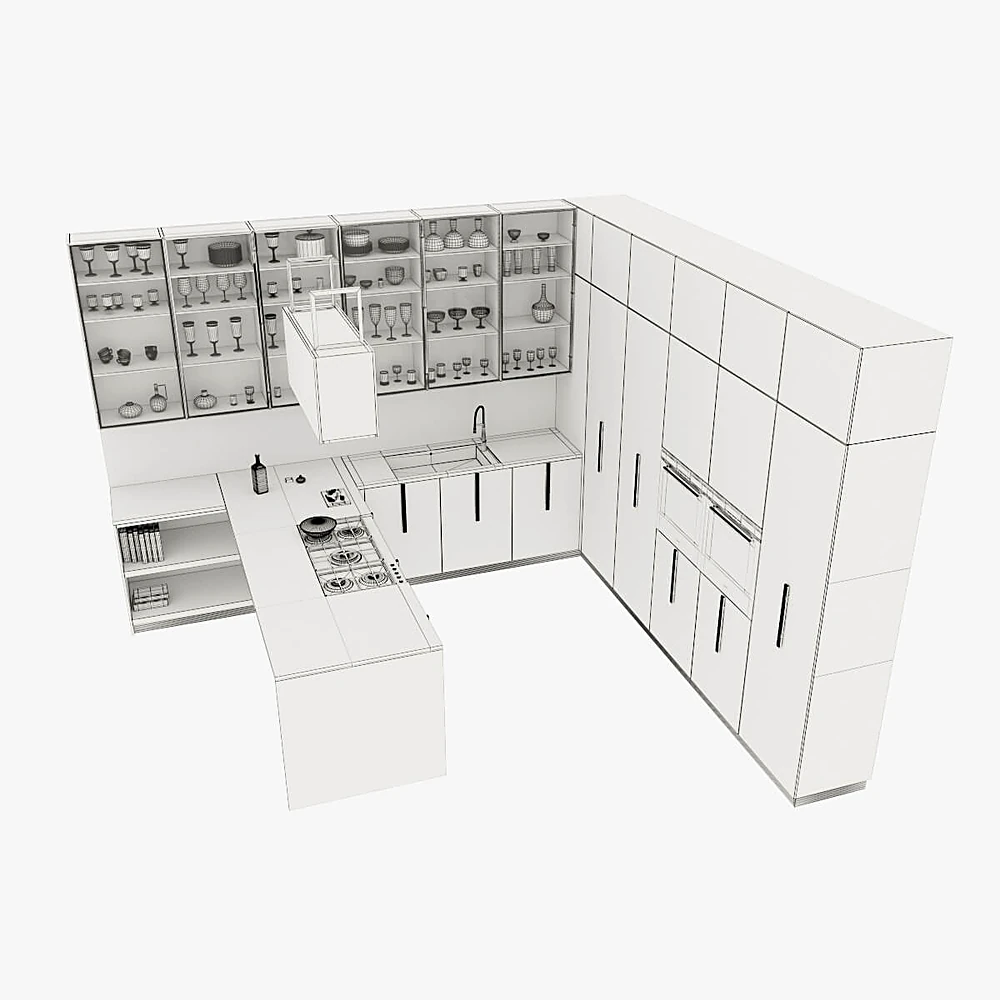 Modern Kitchen with Wood and Stainless Steel Elements (4)