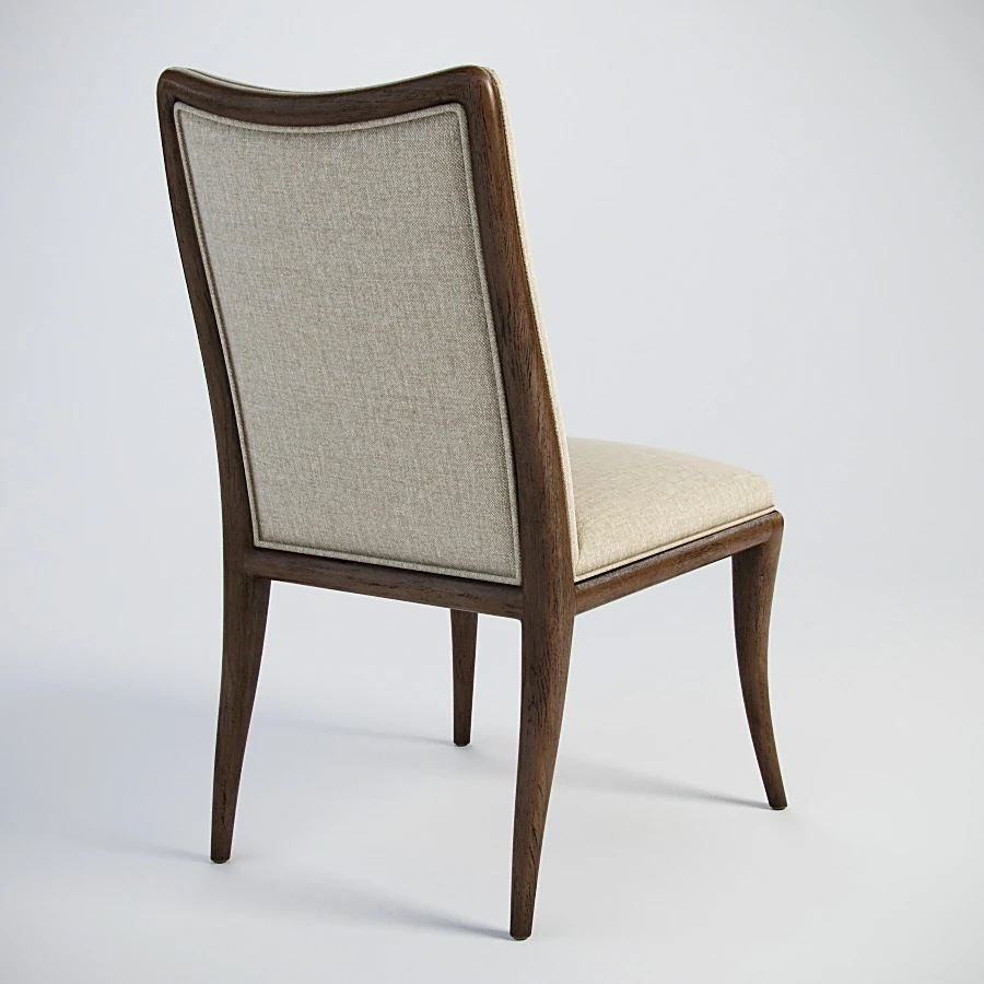 Side Chair with Upholstered Seat and Wooden Frame (2)