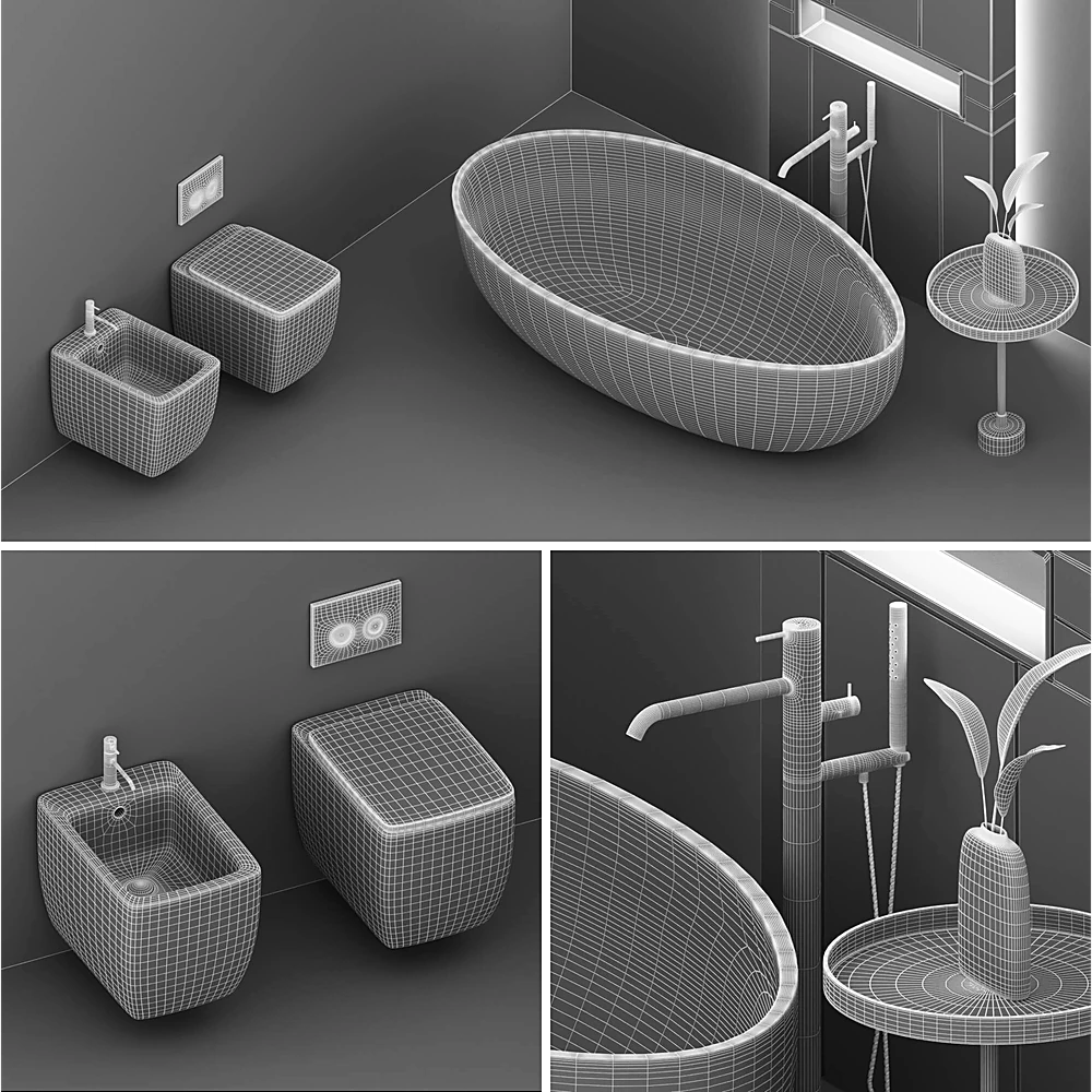 Bathroom Sanitary Ware Set with Modern Minimalist Design (2)