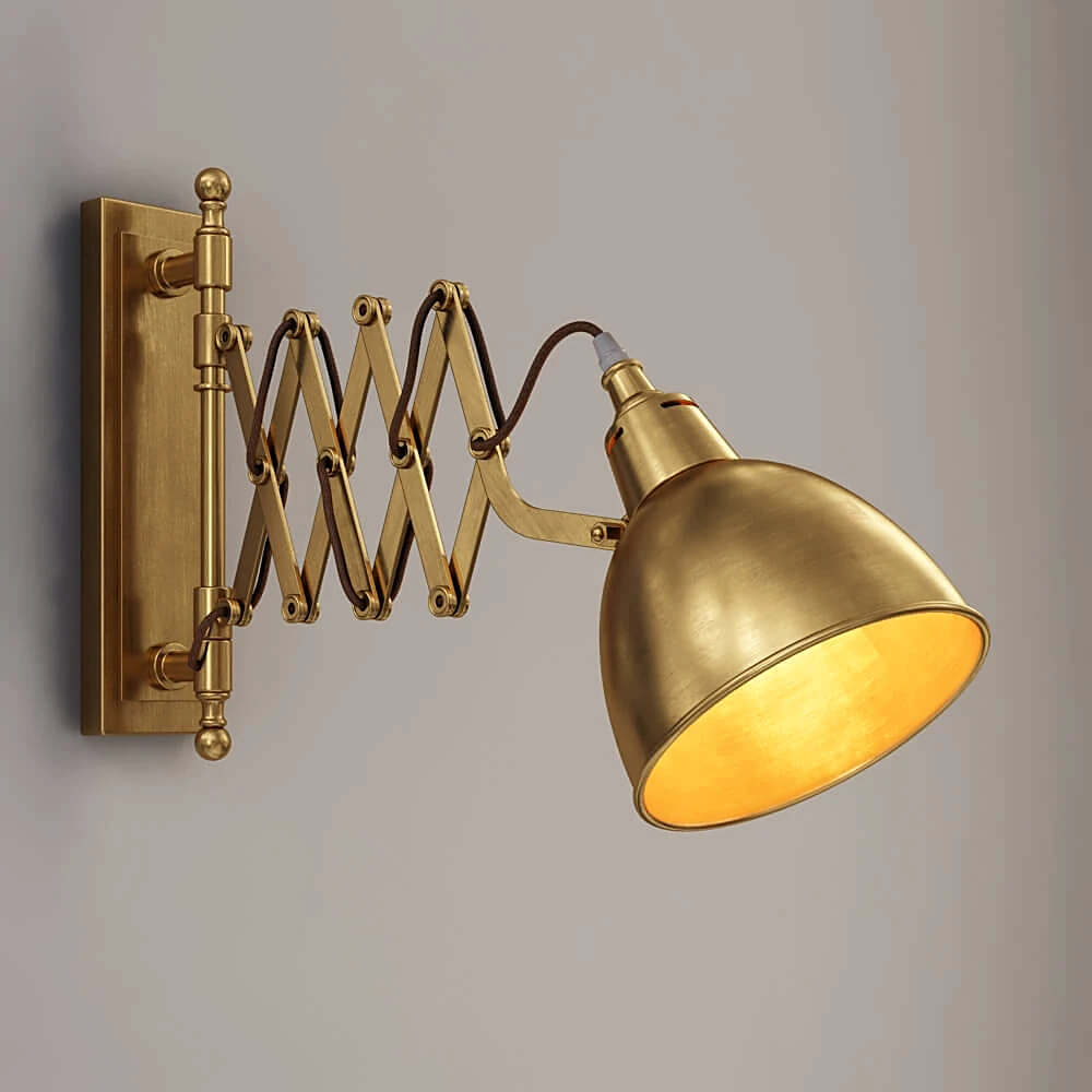 Wall light Industrial scissor SN012-1-BRS by Gramercy Home